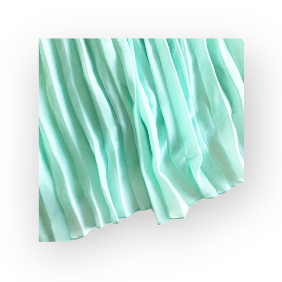 new Molly Bracken ❃ Pleated High Neck Chiffon Mini Sun Dress ❃ Baby Blue ❃ M L ❃ - Picture 6 of 16